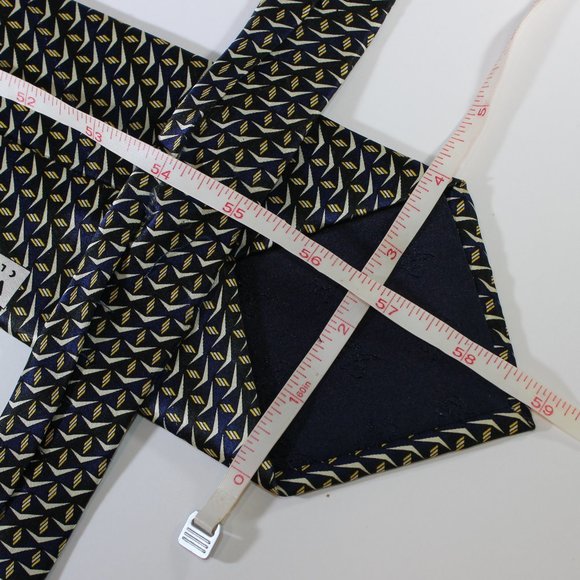 Versace V2 Blue & Gold Chevron Silk Tie, GUC - Picture 4 of 7